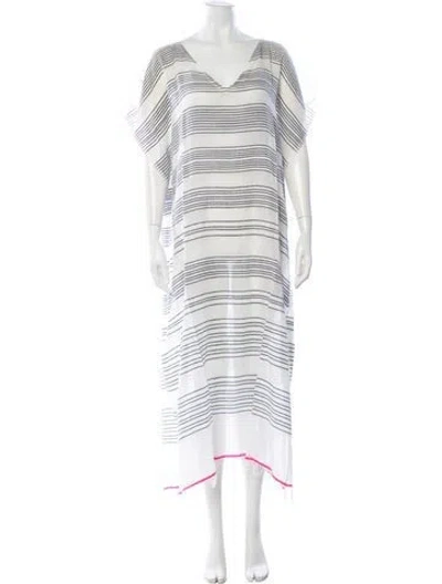 Pre-owned Lemlem Striped Long Dress In Neutrals