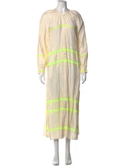 Pre-owned Lemlem Striped Long Dress In Neutrals