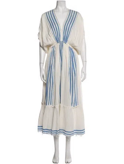 Pre-owned Lemlem Striped Long Dress In Neutrals