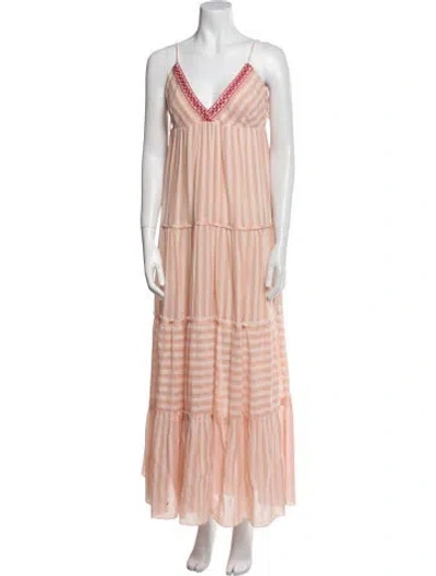 Pre-owned Lemlem Striped Long Dress In Pink