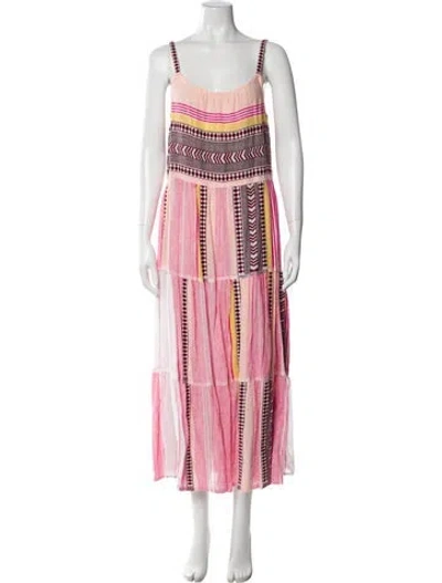 Pre-owned Lemlem Striped Long Dress In Pink