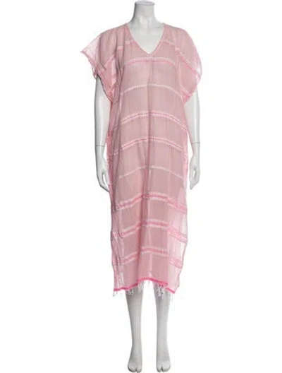 Pre-owned Lemlem Striped Long Dress In Pink