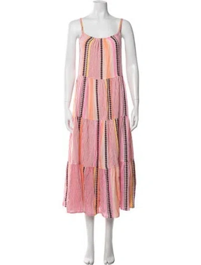 Pre-owned Lemlem Striped Long Dress In Pink