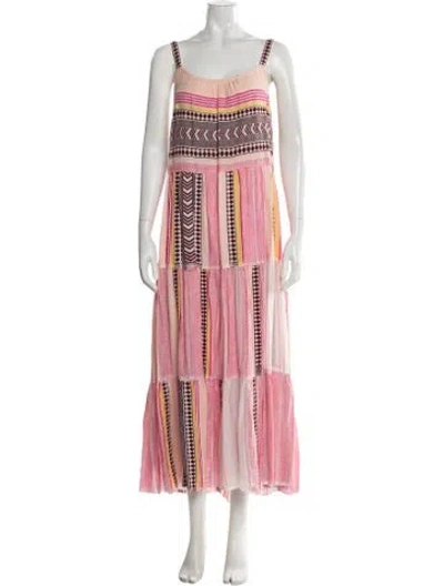 Pre-owned Lemlem Striped Long Dress In Pink