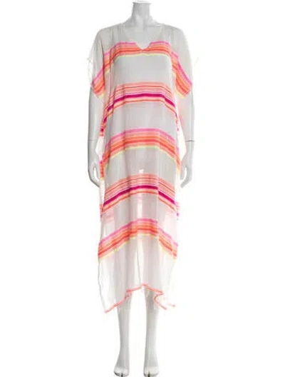 Pre-owned Lemlem Striped Long Dress In Pink