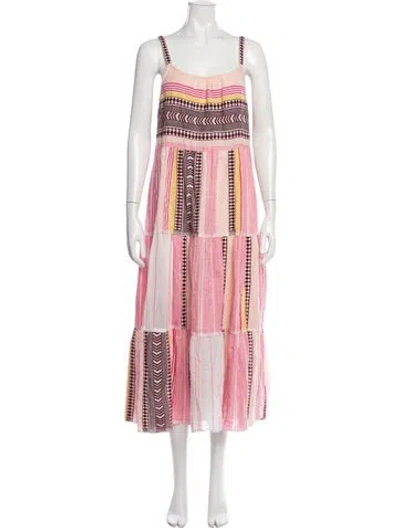 Pre-owned Lemlem Striped Long Dress In Pink