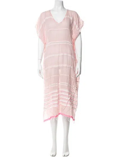 Pre-owned Lemlem Striped Long Dress In Pink