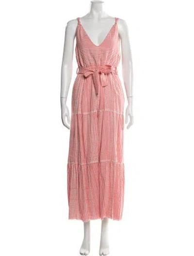 Pre-owned Lemlem Striped Long Dress In Red