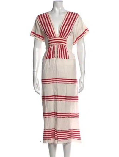 Pre-owned Lemlem Striped Long Dress W/ Tags In Multicolor