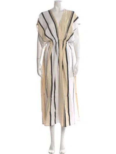 Pre-owned Lemlem Striped Long Dress W/ Tags In Neutral