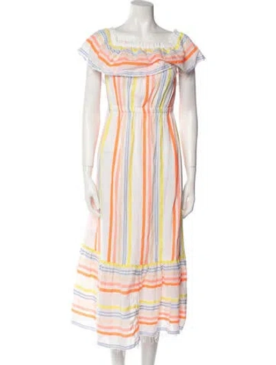 Pre-owned Lemlem Striped Long Dress In White
