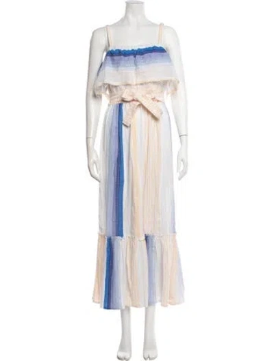 Pre-owned Lemlem Striped Long Dress In White