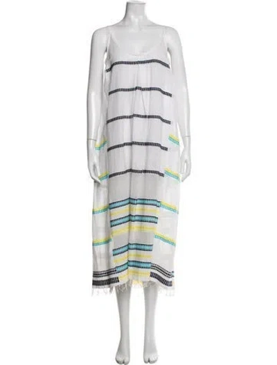 Pre-owned Lemlem Striped Long Dress In White