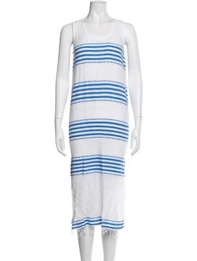 Pre-owned Lemlem Striped Long Dress In White