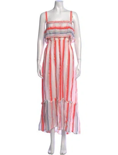 Pre-owned Lemlem Striped Long Dress In White