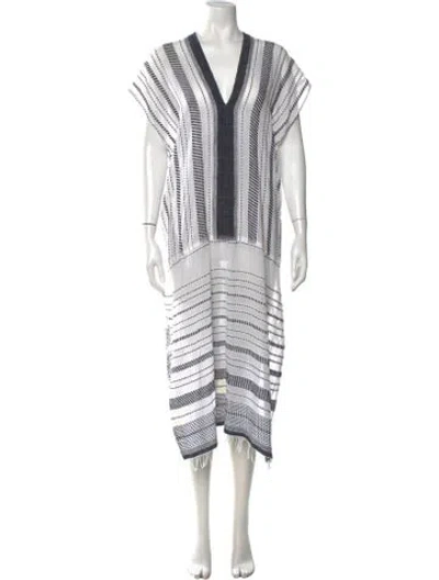 Pre-owned Lemlem Striped Long Dress In White