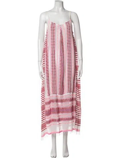 Pre-owned Lemlem Striped Long Dress In White