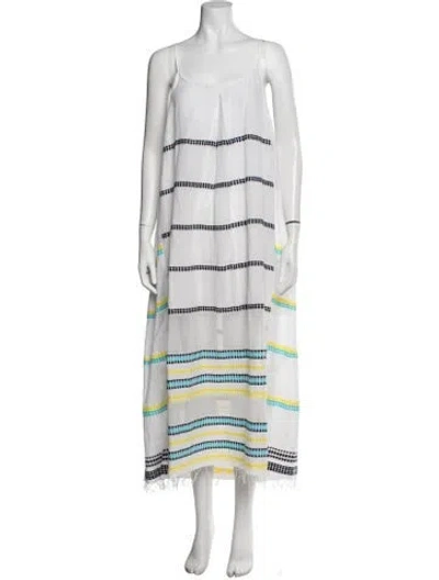 Pre-owned Lemlem Striped Long Dress In White
