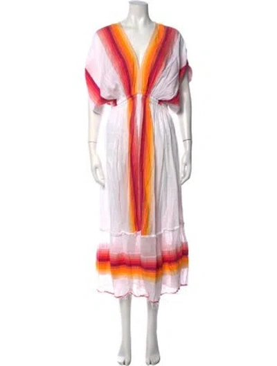 Pre-owned Lemlem Striped Long Dress In White