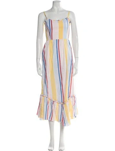 Pre-owned Lemlem Striped Long Dress In Yellow