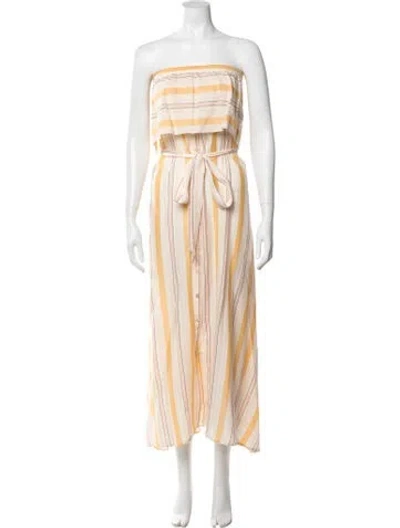 Pre-owned Lemlem Striped Long Dress In Yellow