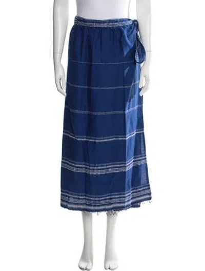 Pre-owned Lemlem Striped Long Skirt In Blue
