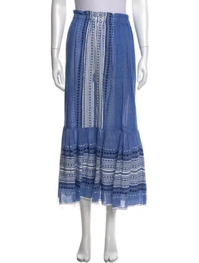 Pre-owned Lemlem Striped Long Skirt In Blue