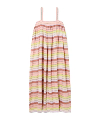 Lemlem Eda Striped Cotton-blend Maxi Dress In Pink