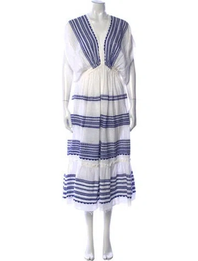 Pre-owned Lemlem Striped Midi Length Dress In Blue
