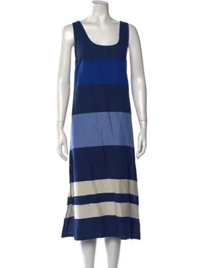Pre-owned Lemlem Striped Midi Length Dress In Blue