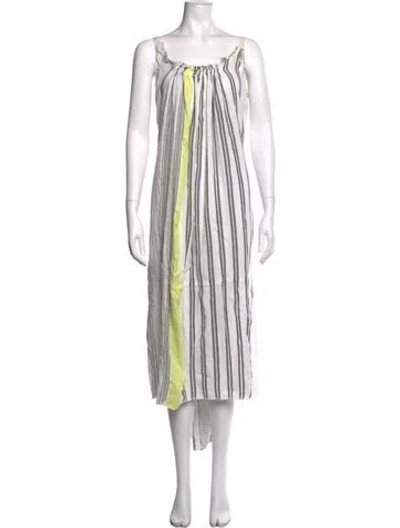 Pre-owned Lemlem Striped Midi Length Dress In Grey