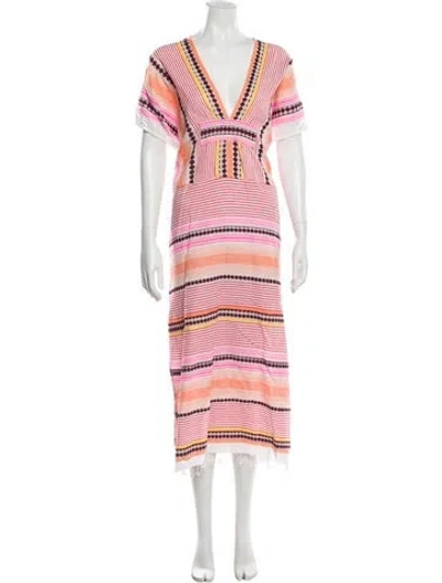 Pre-owned Lemlem Striped Midi Length Dress In Multi