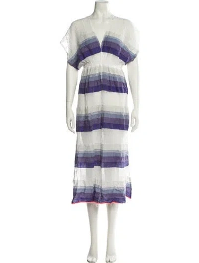 Pre-owned Lemlem Striped Midi Length Dress In Multi