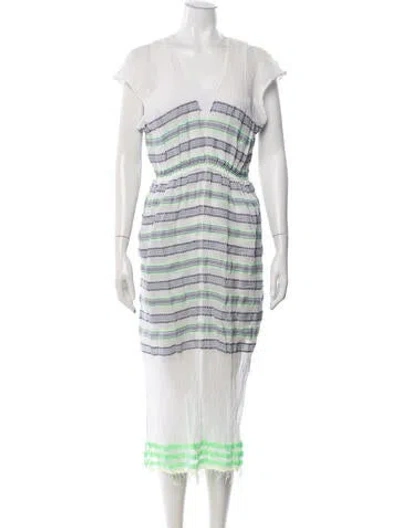 Pre-owned Lemlem Striped Midi Length Dress In Neutral
