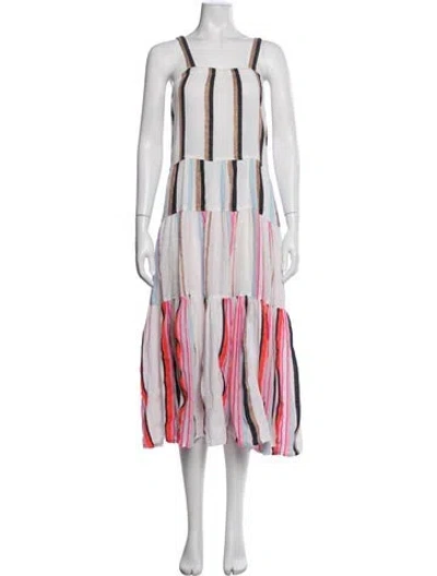 Pre-owned Lemlem Striped Midi Length Dress In Neutrals