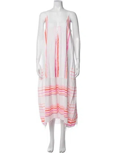 Pre-owned Lemlem Striped Midi Length Dress In Neutrals