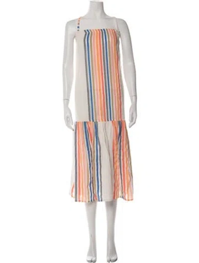Pre-owned Lemlem Striped Midi Length Dress In Neutrals