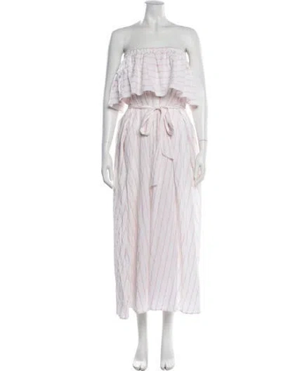 Pre-owned Lemlem Striped Midi Length Dress In Pink