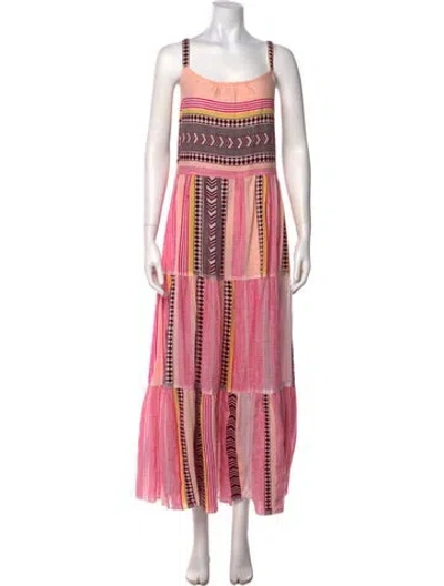 Pre-owned Lemlem Striped Midi Length Dress In Pink