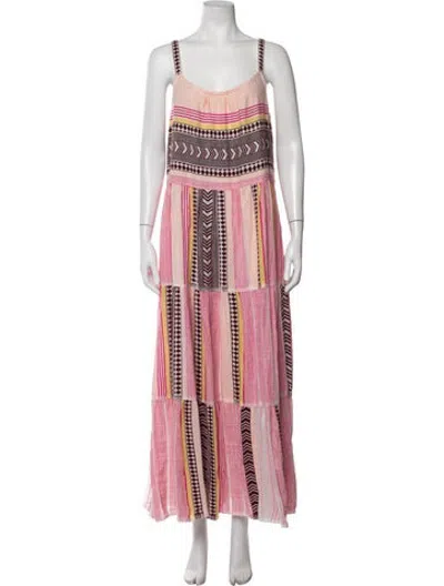 Pre-owned Lemlem Striped Midi Length Dress In Pink