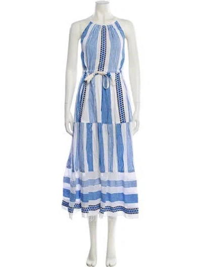 Pre-owned Lemlem Striped Midi Length Dress In White