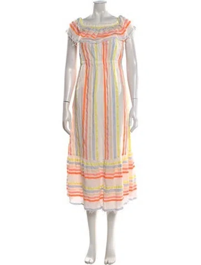 Pre-owned Lemlem Striped Midi Length Dress In Yellow