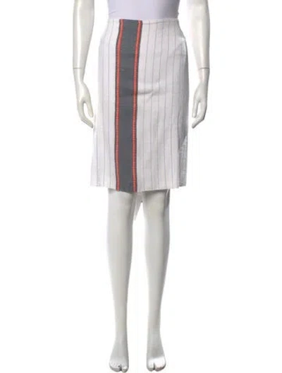 Pre-owned Lemlem Striped Midi Length Skirt In White