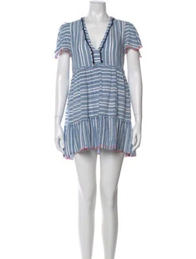 Pre-owned Lemlem Striped Mini Dress In Black