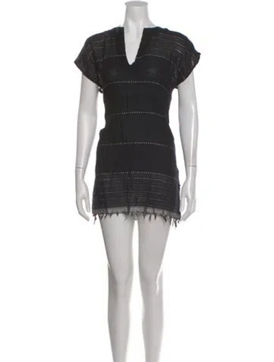 Pre-owned Lemlem Striped Mini Dress In Black