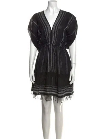 Pre-owned Lemlem Striped Mini Dress In Black