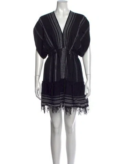 Pre-owned Lemlem Striped Mini Dress In Black