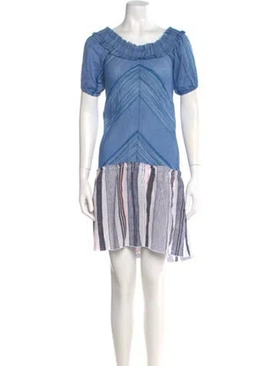 Pre-owned Lemlem Striped Mini Dress In Blue