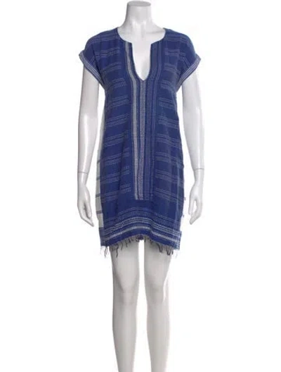Pre-owned Lemlem Striped Mini Dress In Blue