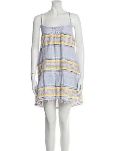 Pre-owned Lemlem Striped Mini Dress In Blue
